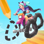 涂鸦骑士创意手绘骑行