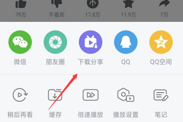 视频下载功能选项界面